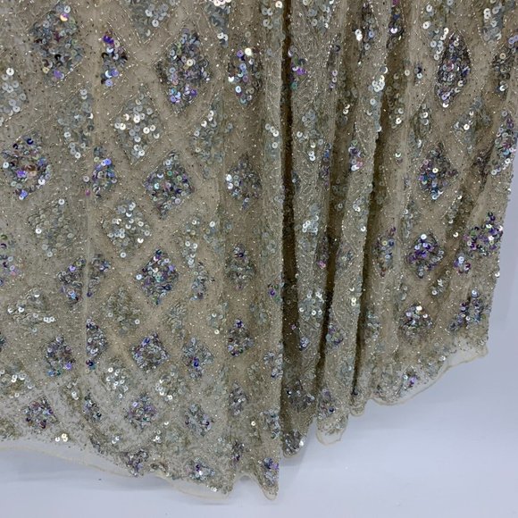 Mac Duggal Dress 5021 Geometric Embellished Evening Gown Long Sleeve - Picture 16 of 16